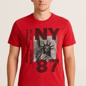 Aeropostale Red NY 87 Graphic Tee | Mens XL